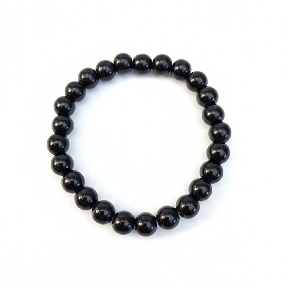Black Beaded Bracelet (Unisex)